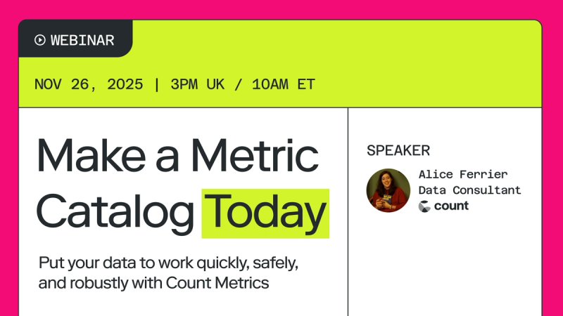 Make a Metric Catalog Today